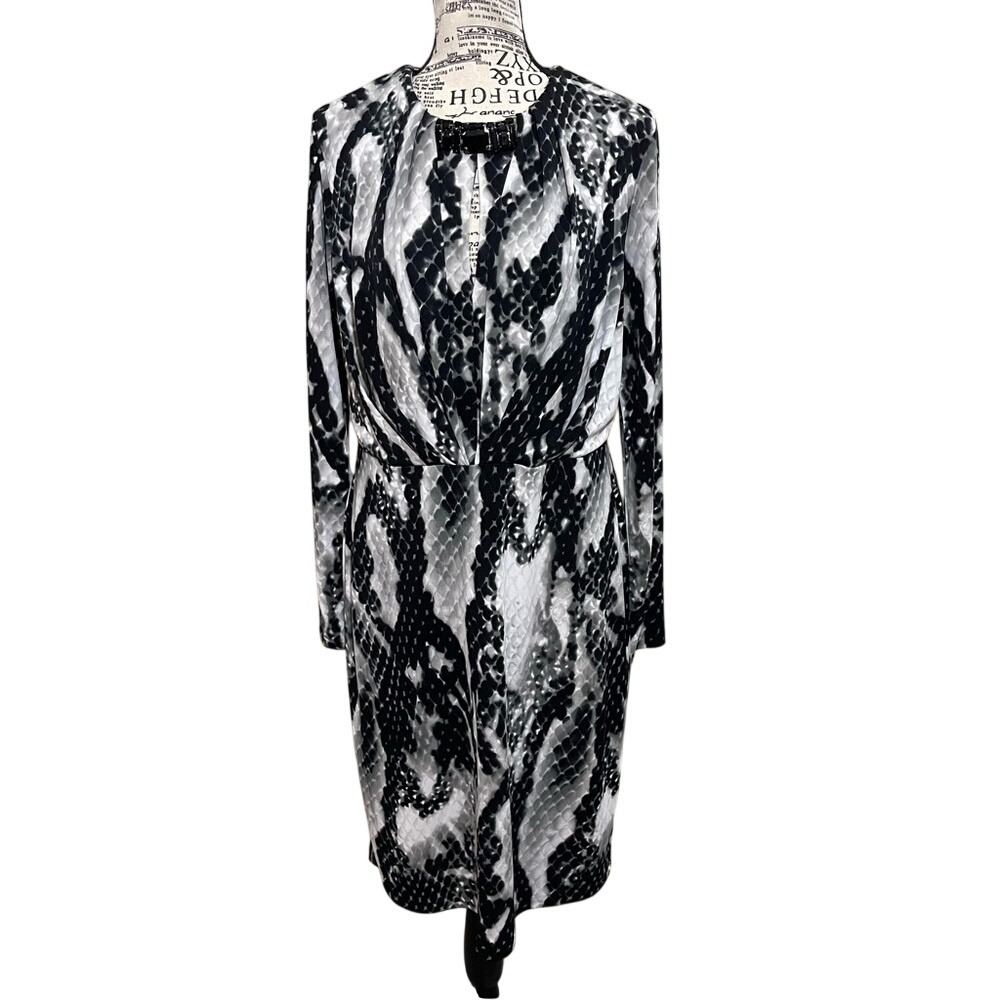 Jones New York Monochrome Long Sleeve Dress